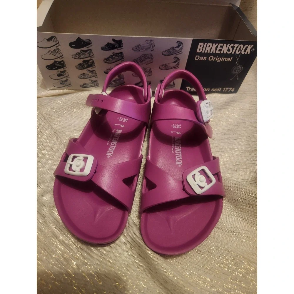 Birkenstock Rio Eva Kids Sandals Purple Pink Shoes Child Size L3 NEW